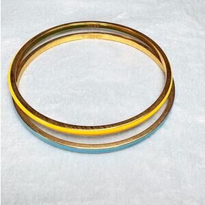 J.Crew Enamel Ultra Slim Bangle Bracelets Turquoise Blue & Yellow Stackable Set
